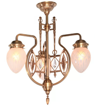 PANNON 3 - Handmade brass chandelier by Patinas Lighting - view 3